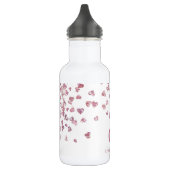 Witte roze glitter harten monogram initiaal waterfles (Links)