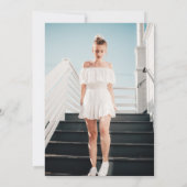 Witte & Roze Golvende Curve Moderne 30e Verjaardag Kaart (Achterkant)