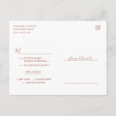 Witte & Roze Gouden Agate Trouwmaaltijd Keuze RSVP Uitnodiging Briefkaart (Achterkant)