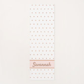 Witte roze gouden gestippelde patroon monogram yogamat (Voorkant)