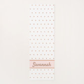 Witte roze gouden gestippelde patroon monogram yogamat (Achterkant)