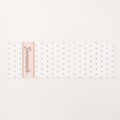 Witte roze gouden gestippelde patroon monogram yogamat (Voorkant (horizontaal))