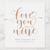 Witte roze goudliefde meer dan wijn Valentijn Etiket (Enkel label)