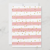 Witte roze goudpompoen baby shower kaart (Achterkant)