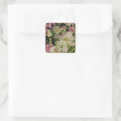 Witte roze groene en gele florale Sticker (Tas)