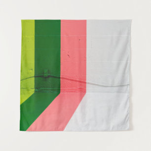 Witte, roze, groene en gele geverfde wand wandkleed
