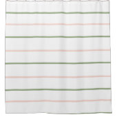 Witte roze groene strepen douchegordijn (Voorkant)