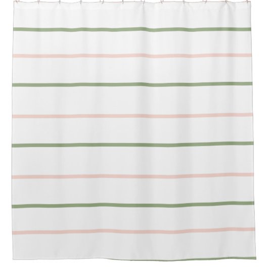 Witte roze groene strepen douchegordijn (Voorkant)