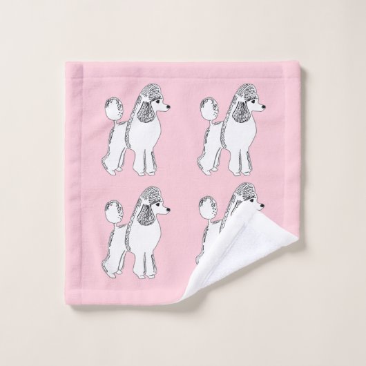 Witte roze handdoeken (Wasdoekje)