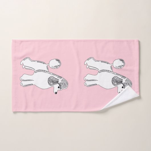 Witte roze handdoeken (Handdoek)