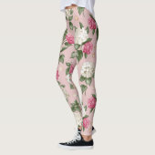 Witte roze Hydrangea floral naadloos patroon Leggings (Links)