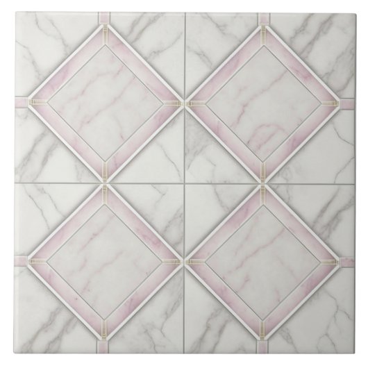 Witte roze keramische Tegel voor grote oppervlakke Tegeltje (Voorkant)