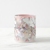  witte roze kersen bloesem tekening minimaal mok (Midden)