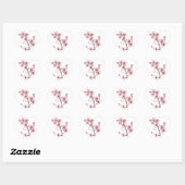 Witte Roze Kersenbloesem Bloem Hart Sticker (Vel)