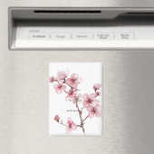 Witte Roze Kersenbloesem Bloem Magneet (Insitu (Vaatwasser))
