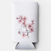 Witte Roze Kersenbloesem Bloem Seltzer Blikjeskoeler (Voorkant)