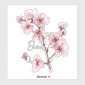 Witte Roze Kersenbloesem Bloem Sticker (Vel)