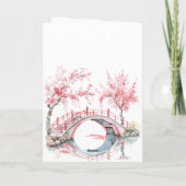 Witte Roze Kersenbloesem Bloesem Denken aan jou Kaart (Achterkant)