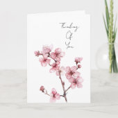 Witte Roze Kersenbloesem Bloesem Denken aan jou Kaart (Voorkant)