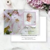 Witte roze krab appelbloemen levend begrafenisfees kaart