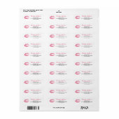 Witte roze lippen etiket (Full Sheet)