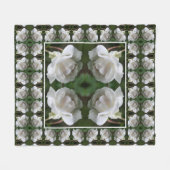 Witte roze met Abstracte regendruppels Fleece Deken (Voorkant (Horizontaal))
