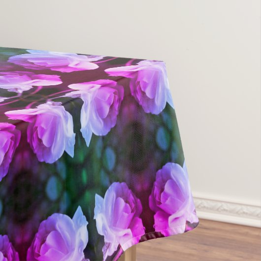 Witte roze met Abstracte regendruppels Tafelkleed (Voorbeeld)