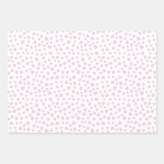 Witte roze met goudroze blauwe Stippen Roze hart Inpakpapier Vel (Voorkant 2)