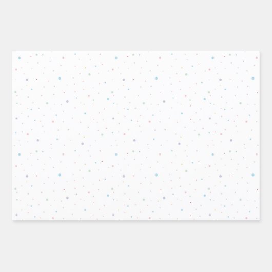 Witte roze met goudroze blauwe Stippen Roze hart Inpakpapier Vel (Voorkant)