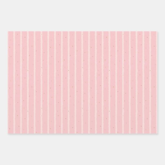 Witte roze met goudroze blauwe Stippen Roze hart Inpakpapier Vel (Voorkant 3)