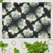 Witte roze met regendruppelpatroon theedoek (Gevouwen)