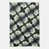 Witte roze met regendruppelpatroon theedoek (Verticaal)