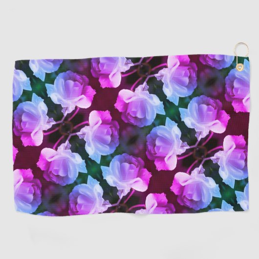 Witte roze met regendruppels Abstracte Florence Golfhanddoek (Horizontaal)