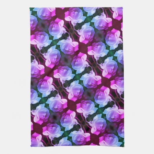 Witte roze met regendruppels Abstracte Florence Theedoek (Verticaal)