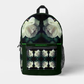 Witte roze met speciale regendruppels bedrukte rugzak (Voorkant)