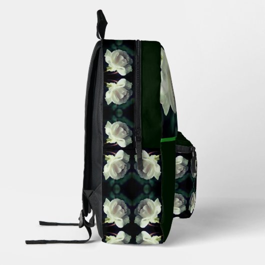 Witte roze met speciale regendruppels bedrukte rugzak (Links)