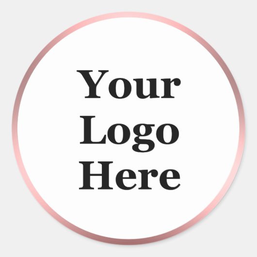 Witte roze metalen Kijk hier naar je Logo Ronde Sticker (Voorkant)