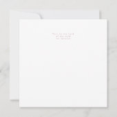 Witte roze moderne doop uitnodiging (Achterkant)