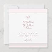 Witte roze moderne doop uitnodiging (Voorkant)
