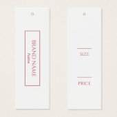 Witte & Roze Moderne Hang Labels Mini Visitekaartjes (Voorkant /achterkant)