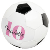 Witte roze monogram initiaal voetbal (Drie kwart)