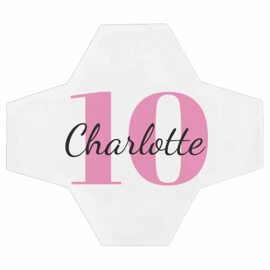 Witte roze monogram initiaal voetbal (Enkel)