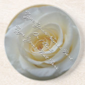 Witte roze Onderzetters Gepersonaliseerd Roos Deco (Voorkant)