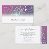 Witte Roze Paarse Blauwgroen Mousserende Glitter I Visitekaartje (Voorkant / Achterkant)