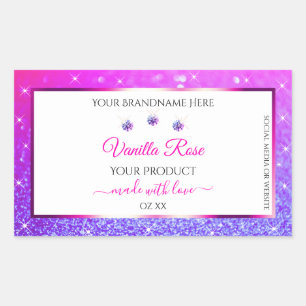 Witte roze Paarse glitter Product Etiketten juwele