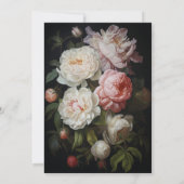 Witte Roze Pioen en Roos Floral Wedding Arch Kaart (Achterkant)