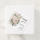 Witte Roze Pioenen Bloemen Rustieke Bruiloft Gunst Bedankjes Labels (In situ)