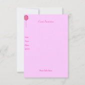 Witte roze poel 1e verjaardag Partij Kaart (Achterkant)