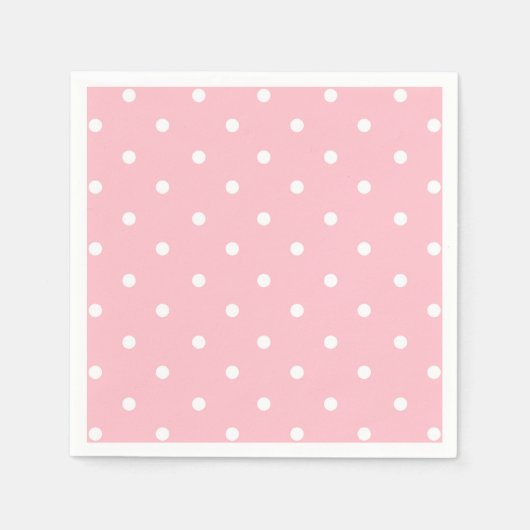 Witte roze polka dot servet (Voorkant)