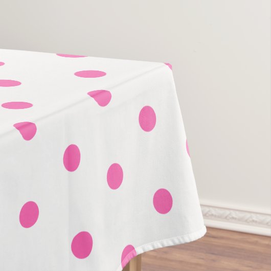  witte roze pooldots tafelkleed (Voorbeeld)